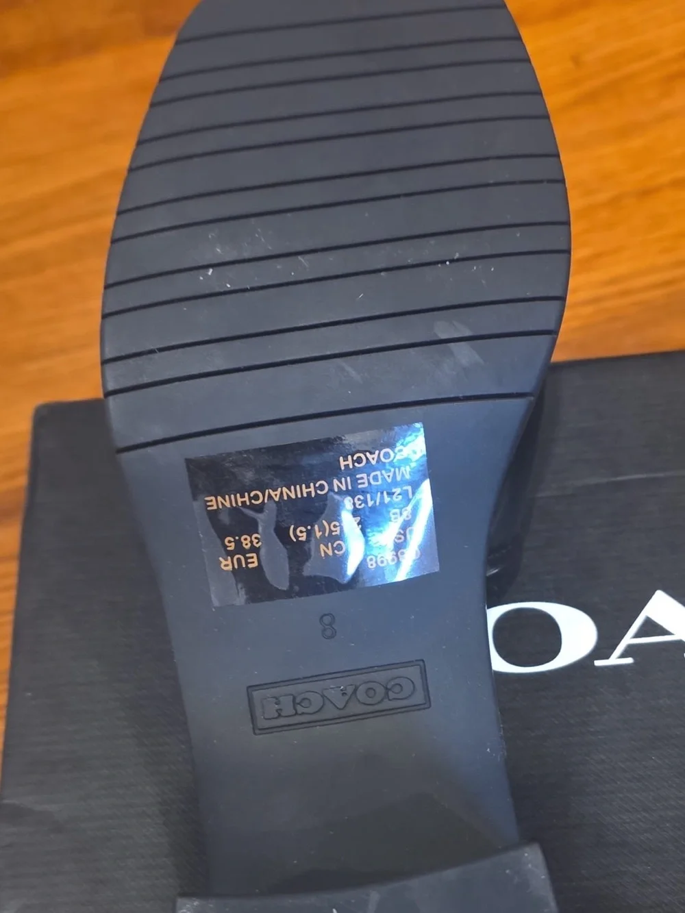 size 8 B coach rubber black sandals with tag womens